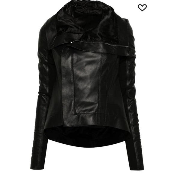 RICK OWENS METALLIC NASKA LEATHER BIKER JACKET - Picture 7 of 8